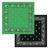 Green and black printed square towels are fashionable pure cotton square towels suitable for both men and women Item Picture